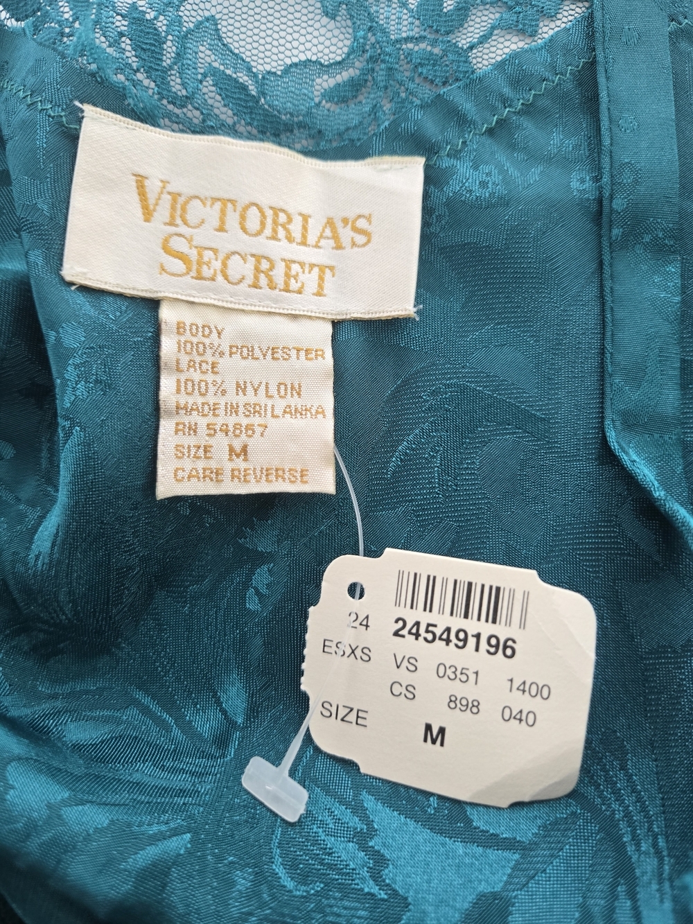 Victoria’s Secret Babydoll Silky Slip Dress Emerald Green Fairy Grunge M Vtg Y2k - Picture 11 of 12